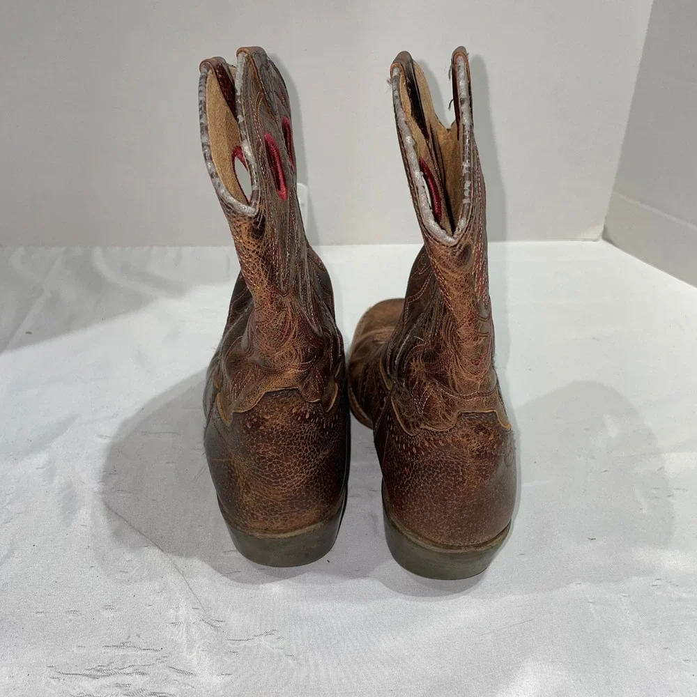 Ariat Kids Brown Leather Western Cowboy Boots Square Toe 10014101 Size 4 Y